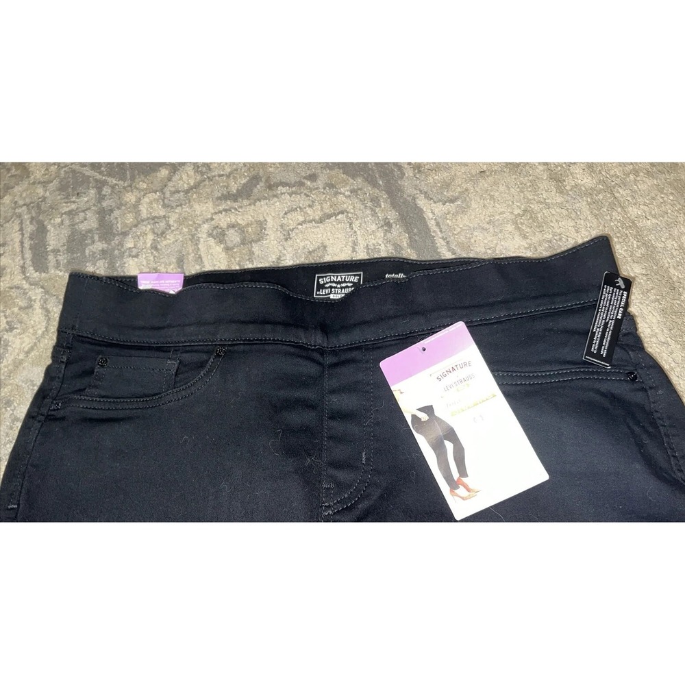 New Levi's Gold Label Womens Sz 16 L Shaping Pull On Skinny Black Jeans - Picture 3 of 7